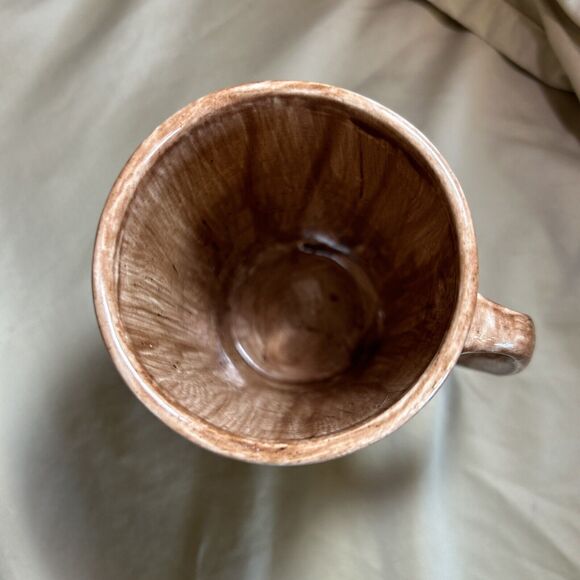 Handmade Ceramic Pottery Mug Coffee Wood Grain Glaze - Picture 4 of 4